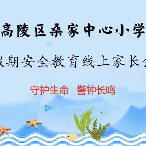 守护生命 警钟长鸣——桑家中心小学暑期安全教育线上家长会