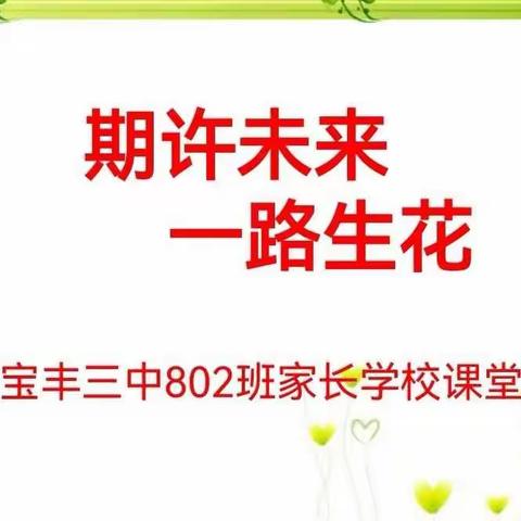 期许未来 一路生花——宝丰三中风启802春期家长会