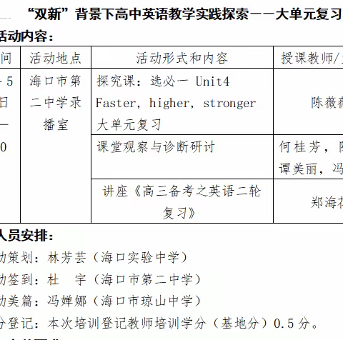 高中英语林芳芸骨干教师工作坊2022年度5月牵手系列研修活动记录