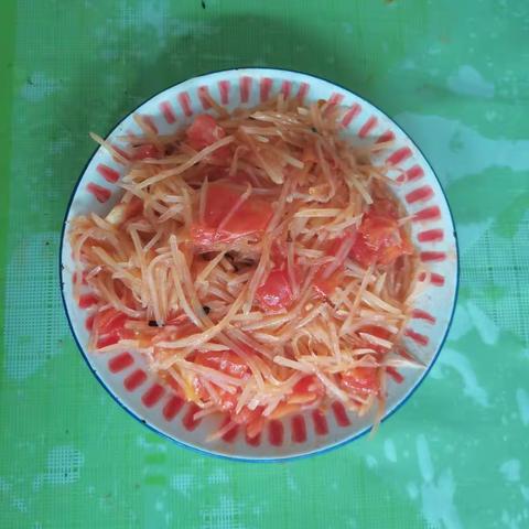 我的暑期美食实践—西红柿土豆丝