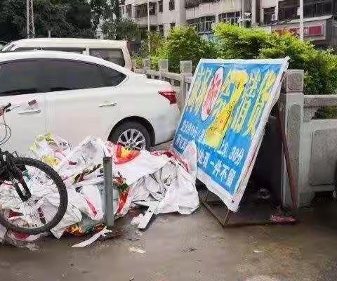 观湖街道执法队开展河道周边市容环境整治工作简报