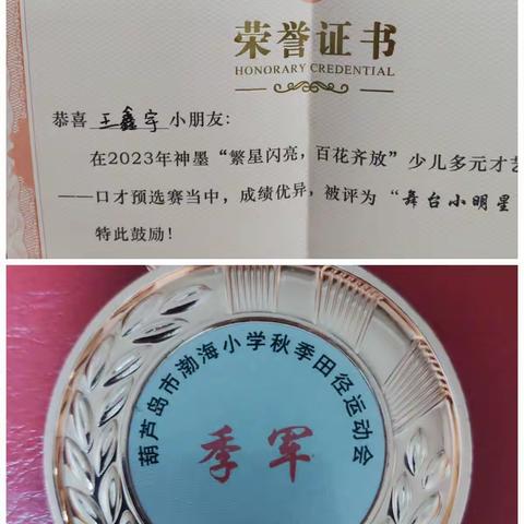 《阳光少年》王鑫宇的成长记录袋