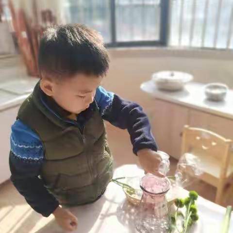 百花幼儿园茉莉班一聪聪🌸插花工作