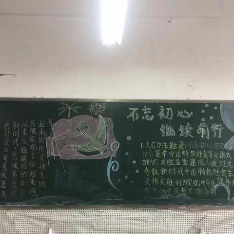 临夏中学团委学习“党的十九大”精神主题黑板报