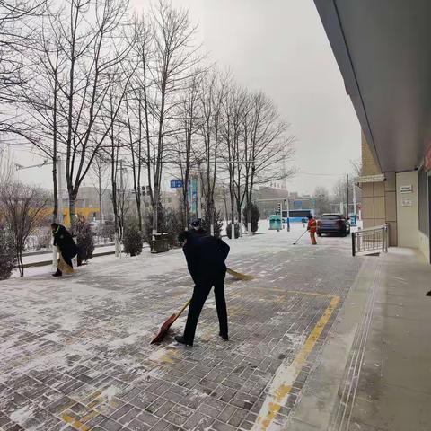 扫雪除冰保畅通 志愿服务暖人心——海西长江路支行协助环卫工人清理积雪