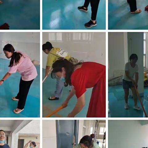 老师家长齐动手 干净整洁搬新校——张湾乡关沟小学老师家长携手打扫新学校
