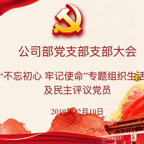 公司部党支部召开“不忘初心、牢记使命”专题组织生活会并开展民主评议党员