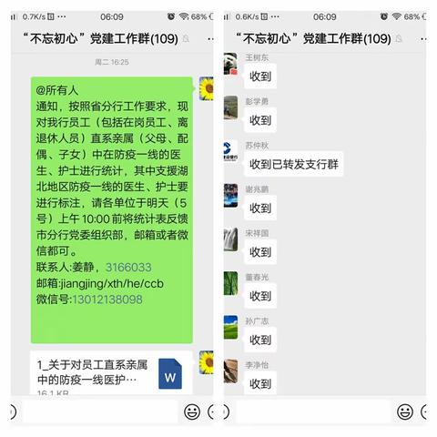邢台分行向员工直系亲属战斗在一线的医护人员发放慰问金