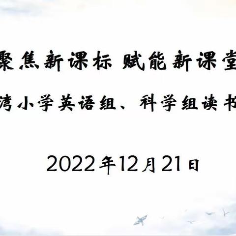 “聚焦新课标 赋能新课堂”—记徐州市刘湾小学英语组、科学组读书分享活动