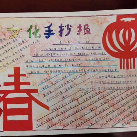 三（5）班寒假“民俗”优秀手抄小报集