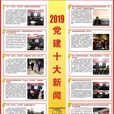 牢记初心，担当使命——新密市教师进修学校党支部2019党建工作回顾