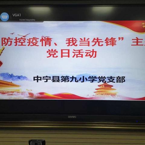 中宁九小党支部开展“防控疫情、我当先锋”主题党日活动纪实