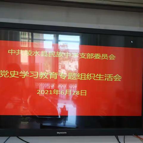 学党史，找差距，促提高——民族中学党支部召开党史学习教育专题组织生活会