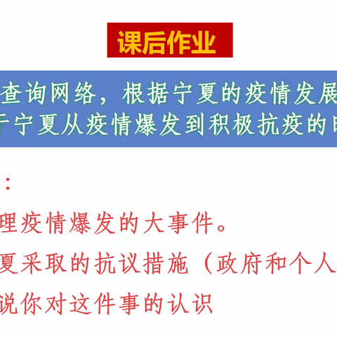 战疫有我  以史践行——银川二中滨河分校历史创新作业展示