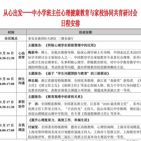 从心出发 向心而行         ——第二实验小学班主任心理健康和家校协同共育系列培训