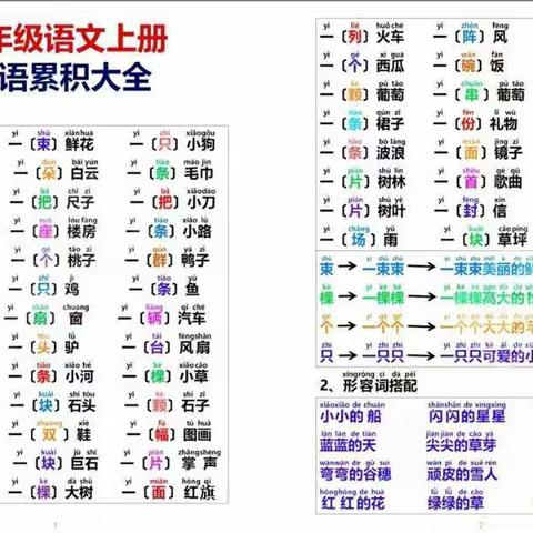 一上语文词语积累大全