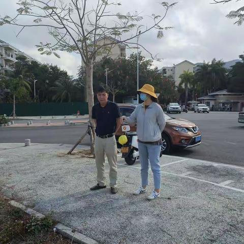 吉阳区文明办主任陈向前同志赴海澜社区指导创文巩卫工作