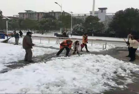 南关小学应急小组除雪破冰在行动