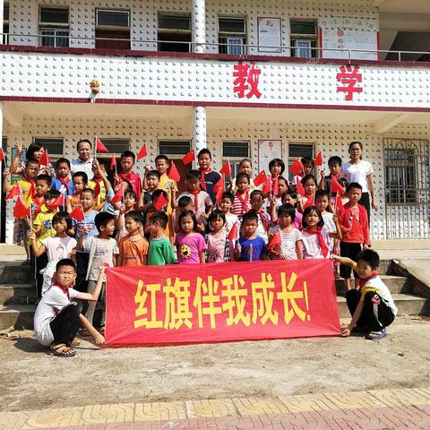 【化州市那务镇林坑小学】红旗伴我成长，祖国在我心中！