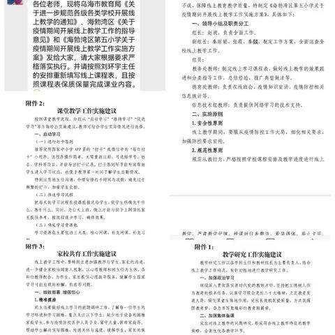 “疫情当下守初心，线上教学绽精彩”——海勃湾区第五小学线上教学活动