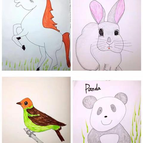 【丛台区滏阳学校】“小手拉大手，居家防疫比比看”活动之一百——手绘动物卡片