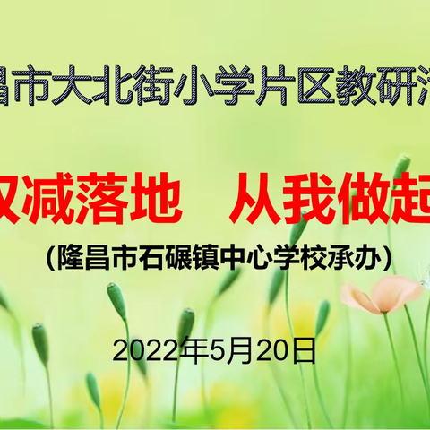 双减落地，从我做起，——大北街片区联合教研活动纪实