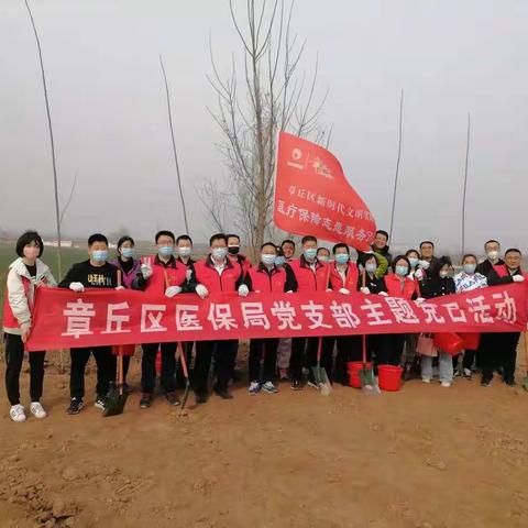 区医保局义务植树"主题党日"活动别样美