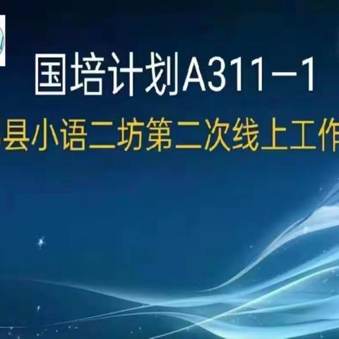 国培计划A311-1新邵县小语二坊第二次线上工作会议