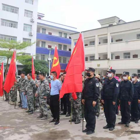 勐桥小学党支部开展疫情防控，美化环境主题党日活动