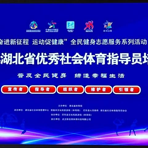“奋进新征程 运动促健康” 全民健身志愿服务系列活动 2023年湖北省优秀社会体育指导员培训班开班