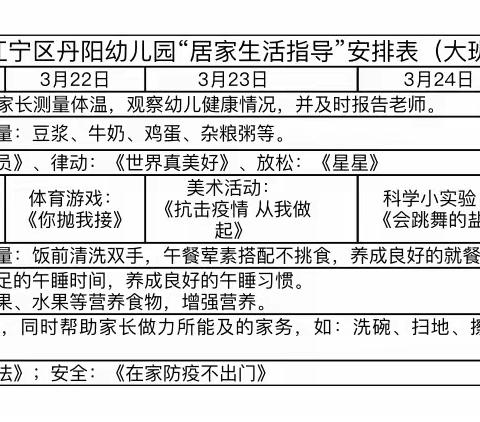 居家生活，精彩相伴——记丹阳幼儿园大班年级组第二周居家生活指导