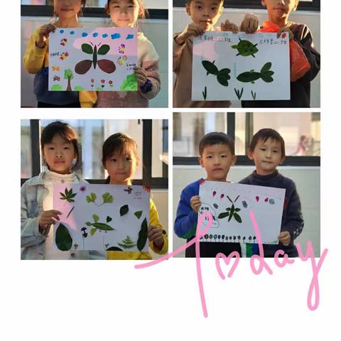 二（1）班美术社团课——《贴树叶》