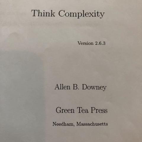 Think Complexity， Version 2.6.3.  Author: Allen B. Downey.