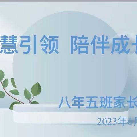 智慧引领，陪伴成长—八年五班家长会