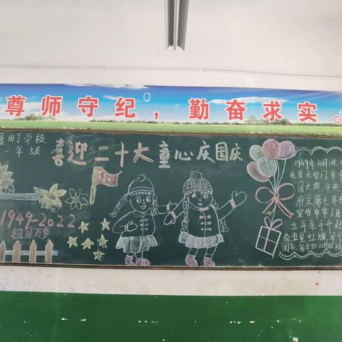 喜迎二十大  欢度国庆节——漫町学校开展板报评比活动