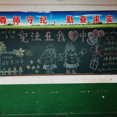 漫町学校开展“弘扬宪法精神 维护宪法权威”主题板报评比活动