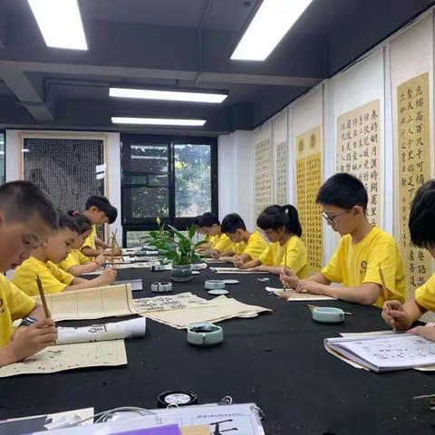 临池阁2019年8月暑假班教学课堂特写之一（软笔书法班）