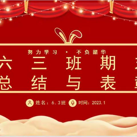 “期末总结树榜样，砥砺拼搏再起航”——南蒲街道西郭庄小学6.3班期末总结