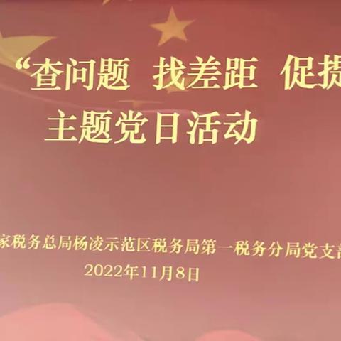 “查问题 找差距 促提升”                 ——国家税务总局杨凌示范区税务局第一税务分局开展主题党日活动