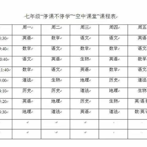 冬春已去，夏秋定来——何庄中学七年级二次网课准备