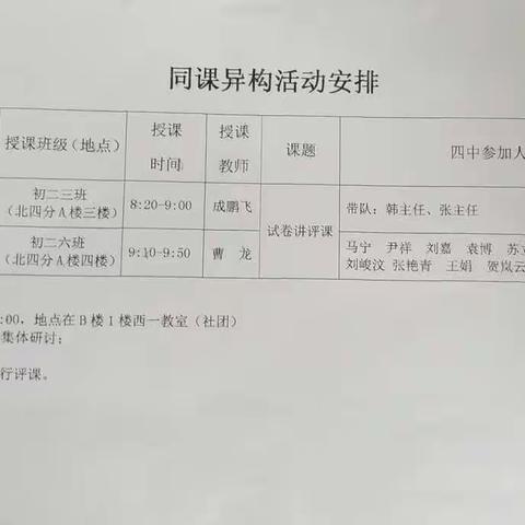 《期中试卷分析讲评》示范课——三校联合教研初中数学活动纪实