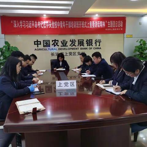 长治市上党区支行开展“深入学习习近平总书记在中央党校中青年干部培训班开班式上重要讲话精神”主题团日活动