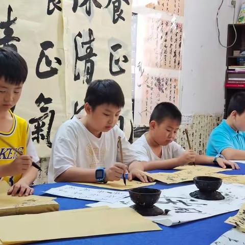 清风书院暑期书法班，学生作品展示