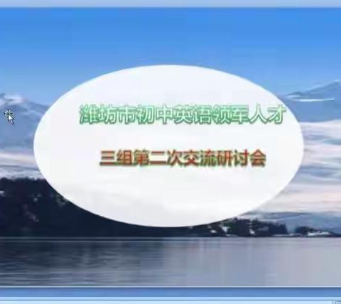专家引领，助力成长--记潍坊市领军人才第二次线上课题指导