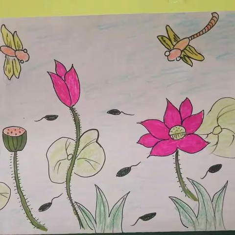 我是小画家——《夏天的荷花》