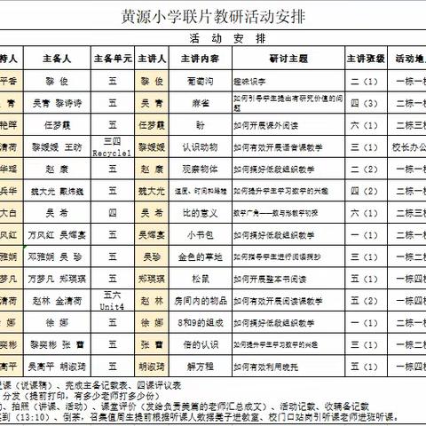 正是一年秋意浓，联片教研绽芳华——隽水镇黄源小学开展数学联片教研活动纪实