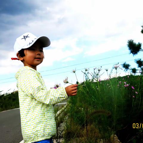 点点南山去摘花，花儿点头笑哈哈，欢迎明年你再来，看看是我长高了，还是你长大。