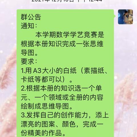 2021-2022学年度第一学期四年级数学组思维导图评比活动