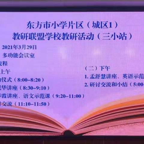 学党史  明方向  同教研  共发展——东方市小学片区(城区1)教研联盟学校教研活动(三小站)之讲座及课堂展示