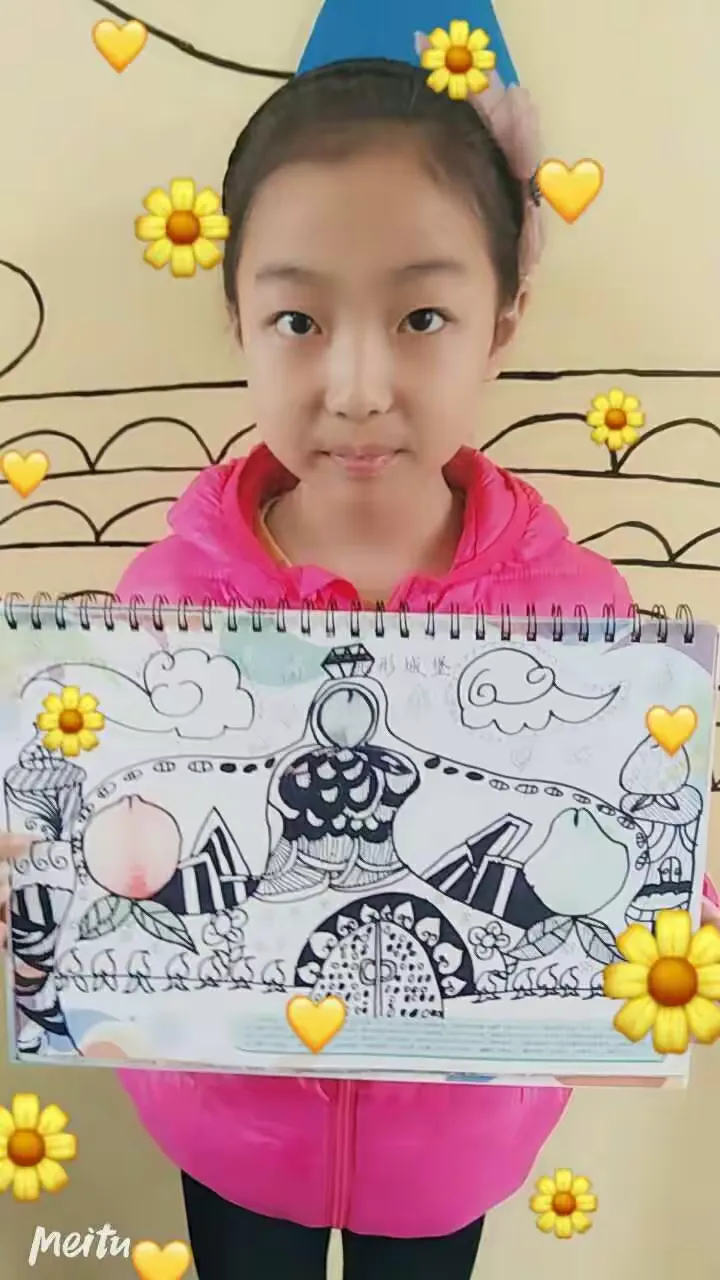 神墨书画线描2《桃形城堡》